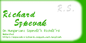 richard szpevak business card